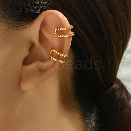 Hollow Concise Style Brass Cuff Earrings UL8132-1