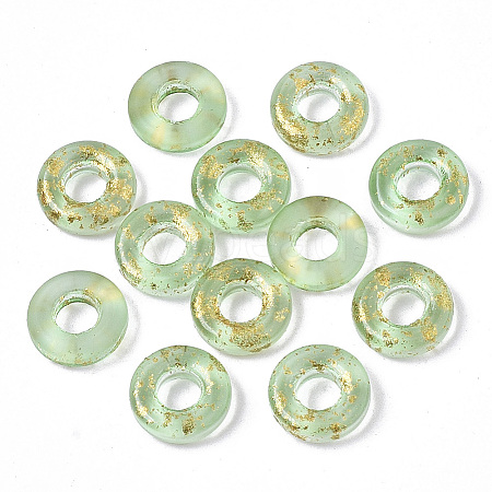 Transparent Spray Painted Glass European Beads LS-GLAA-N035-04J-1