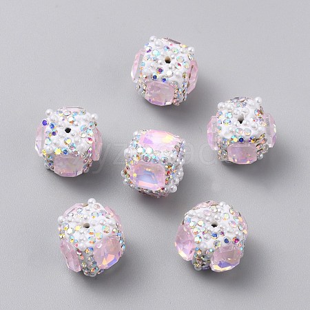 Handmade Polymer Clay Rhinestone Beads CLAY-WH20005-002A-01-1