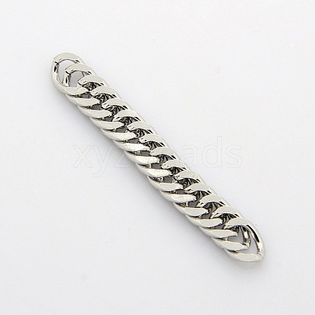 Tarnish Resistant Men's Jewelry Making 201 Stainless Steel Double Link Curb Chains CHS-A003D-1.4mm-1