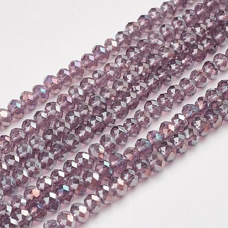 Electroplate Glass Beads Strands X-EGLA-D020-3x2mm-81-1