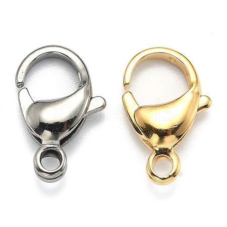 2 Colors 304 Stainless Steel Lobster Claw Clasps STAS-AB16-PG-1