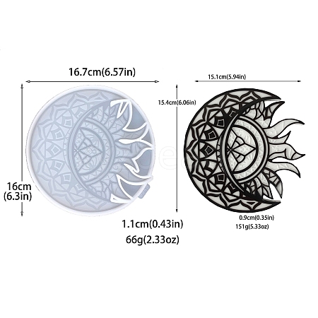 Moon & Sun DIY Food Grade Silicone Display Molds PW-WG0AB49-01-1