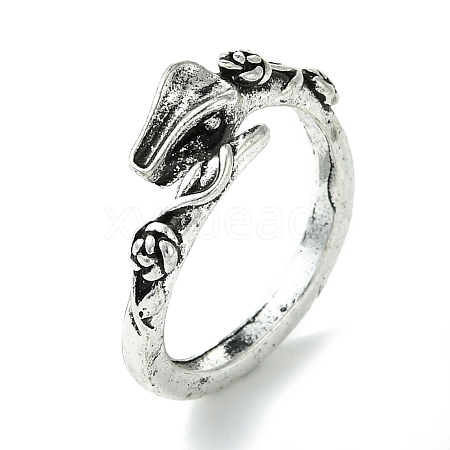 Snake Alloy Open Cuff Rings RJEW-K275-54AS-1