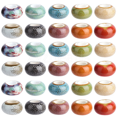 40Pcs 10 Colors Handmade Porcelain Beads PORC-PA0001-34-1