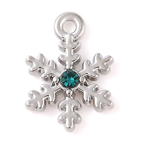 Alloy with Rhinestone Pendants ALRI-U001-02B-01-1