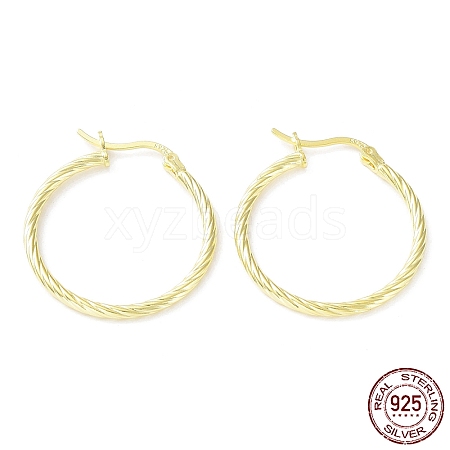 925 Sterling Silver Hoop Earrings EJEW-K258-03B-G-1