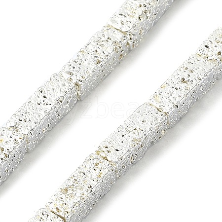 Electroplated Natural Lava Rock Beads Strands G-I360-K04-04-1