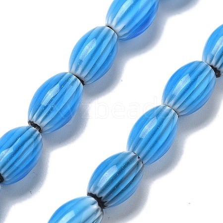 Handmade Millefiori Lampwork Beads Strands LAMP-F035-12P-1