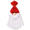 Christmas Handmade Woven Macrame Cotton Thread Santa Claus Pendant Decorations HJEW-JM02455-01-1