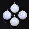 ABS Plastic Imitation Pearl Pendants PACR-T015-05-1