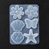 Flower & Shell & Starfish & Paw Print & Butterfly Silicone Molds DIY-P059-07-3