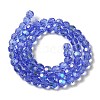 Electroplate Transparent Glass Beads Strands LS-EGLA-A035-T8mm-L14-2