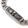 304 Stainless Steel Viking Rectangle with Skull Link Chain Bracelets for Men BJEW-B096-49B-2