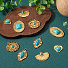 10Pcs 5 Styles Bohemian Style 304 Stainless Steel with Synthetic Turquoise Pendants STAS-TA0006-21-5