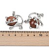 Synthetic Goldstone Kitten Pendants G-J386-C17-15-3