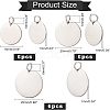  18Pcs 3 Style 201 Stainless Steel Flat Round Tag Pendants STAS-NB0001-21-5