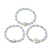 3Pcs 3 Styles Round Acrylic & Glass Beaded Stretch Bracelet Sets BJEW-JB10730-02-4