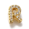 Rack Plating Brass Micro Pave Clear Cubic Zirconia Beads KK-G500-30G-R-1
