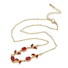Brass Pave Cubic Zirconia Rose Flower Link Cable Chain Necklaces for Women NJEW-C121-05B-07G-4