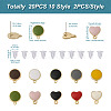 Elecrelive 20Pcs 10 Style Alloy Enamel Stud Earring Findings FIND-EL0001-03-11