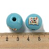 Printed Wood European Beads WOOD-L020-D16-3