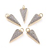 Brass Micro Pave Clear Cubic Zirconia Pendants ZIRC-I043-05G-1