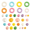 165Pcs 33 Style Painted Natural Wood Beads WOOD-LS0001-35-2