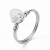 Natural Quartz Crystal Chips Finger Ring RJEW-L082-03P-02-2