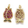 Brass Micro Pave Cubic Zirconia Pendants X-ZIRC-L100-031G-2