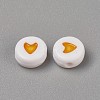 Acrylic Enamel Beads OACR-WH0003-04H-1