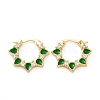 Enamel Teardrop Wrap Hoop Earrings with Clear Cubic Zirconia KK-D079-28G-2