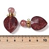 Natural Strawberry Quartz Faceted Teardrop Bottle Pendants G-A225-02G-06-3