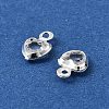 Heart Brass Glass Charms KK-S385-01S-4
