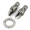 Tibetan Style 304 Stainless Steel Spring Gate Rings FIND-Z046-04AS-03-1