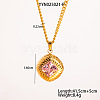 Retro Rhombus Stainless Steel Cubic Zirconia Pendant Necklaces for Women CQ6357-2-1
