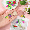 20Pcs 5 Styles Glass Seed Beaded Grape Pendants PALLOY-CA00022-3