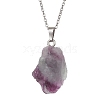 Natural Fluorite Nugget Pendant Necklaces NJEW-JN04507-01-4