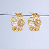 C-shaped Hollow Sunflower Brass Stud Earrings VI6809-2