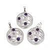 Natural Amethyst Pendants G-L512-T16-1