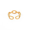 Ion Plating(IP) 304 Stainless Steel Cable Chain Shape Open Cuff Ring for Women RJEW-S405-178G-2