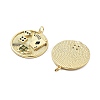 Brass With Cubic Zirconia And Enamel Pendants KK-Q006-18G-2