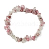 Natural Cherry Blossom Jasper Chip Beaded Stretch Bracelets BJEW-JB10909-1