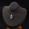 Anti-Tarnish 304 Stainless Steel & Plastic Pearl Paw Print Pendant Cable Chain Necklaces for Women STAS-Z114-16P-3