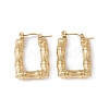 Ion Plating(IP) 304 Stainless Steel Rectangle with Bamboo Hoop Earrings for Women EJEW-G314-09G-1