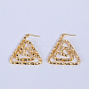 Spiral Triangle Brass Stud Earrings VE1726-3