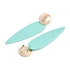 Brass Resin Teardrop Stud Earrings for Women EJEW-U030-01G-01-2