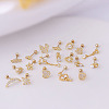 Brass Micro Pave Clear Cubic Zirconia Flower Cartilage Earrings WGFE0B0-38-3