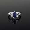 Alloy with Natural Lapis Lazuli Finger Rings FS-WGF3EDB-02-2