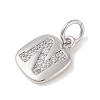 Rack Plating Brass Micro Pave CLear Cubic Zirconia Charms KK-E110-14P-N-2